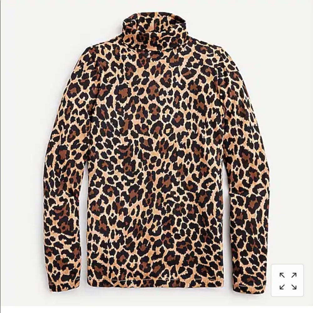 NWT J. Crew tissue turtleneck in leopard.